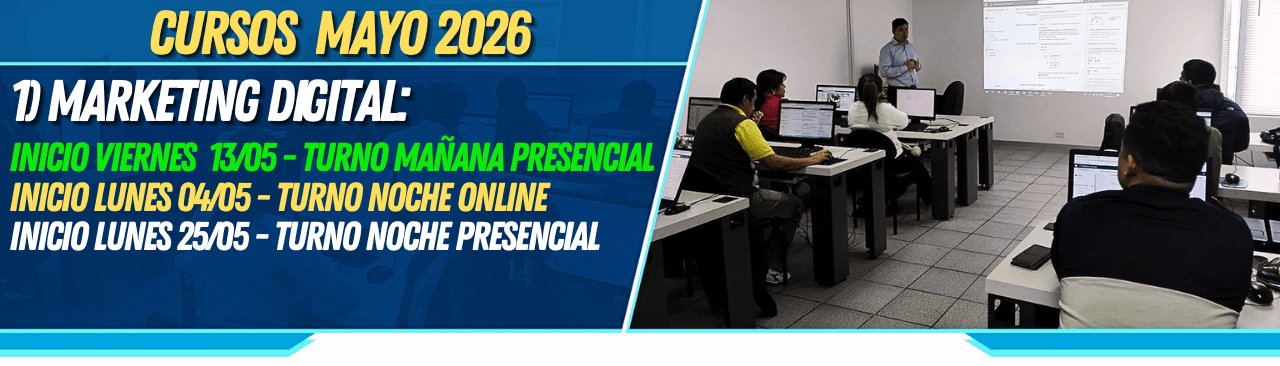 cursos marketing digital mayo 2026 presencial online